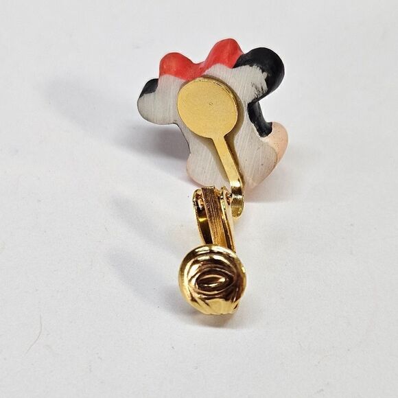 VINTAGE NEW Disney Minnie Mouse Head Clip Clip-On Earrings - Picture 3 of 4